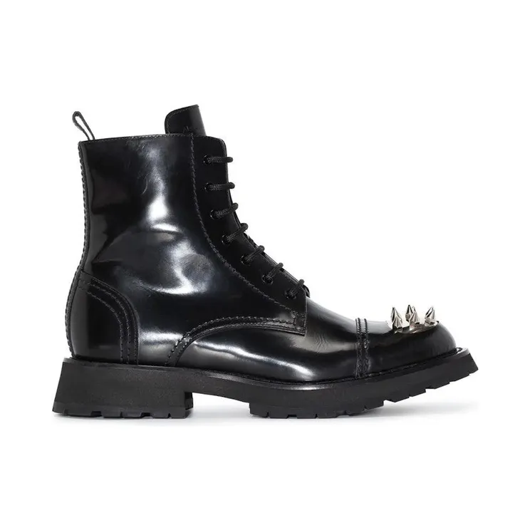 Alexander McQueen Punk Stud Boot Black (705080WIC631081)