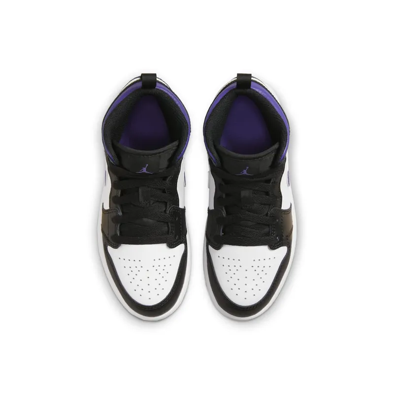Air Jordan 1 Mid Black Dark Iris (PS) (640734-095)
