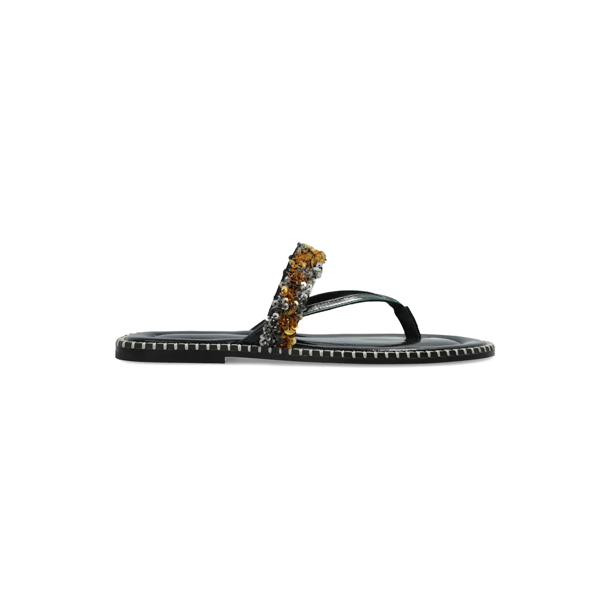 Dries Van Noten Sequin Leather Sandals Green Nickel (261-011773-0857-952)