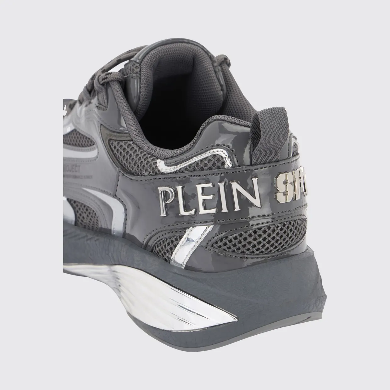 Plein Sport Pegasus Project Mesh And Patent Leather Sneakers Grey (FAESUSC0848STE003N72) (3)