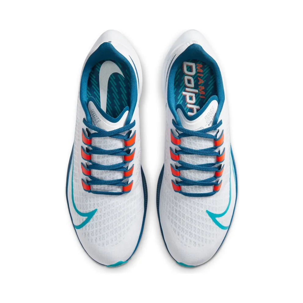 Nike Air Zoom Pegasus 37 Miami Dolphins White/Pure Platinum-Marina-Turbo Green (CZ5446-100)
