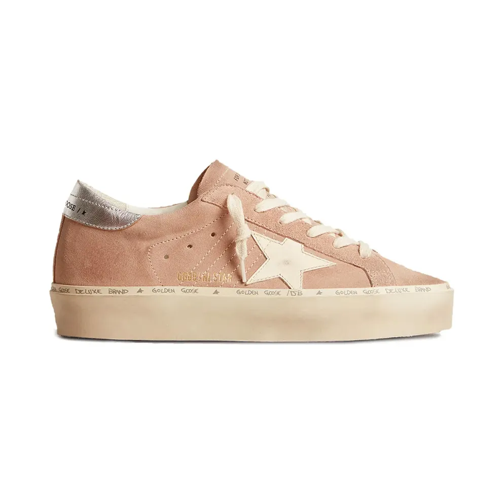 Golden Goose Hi-Star Flatform-Sneakers mit Stern-Patch – Rosa (GWF00118F005857)