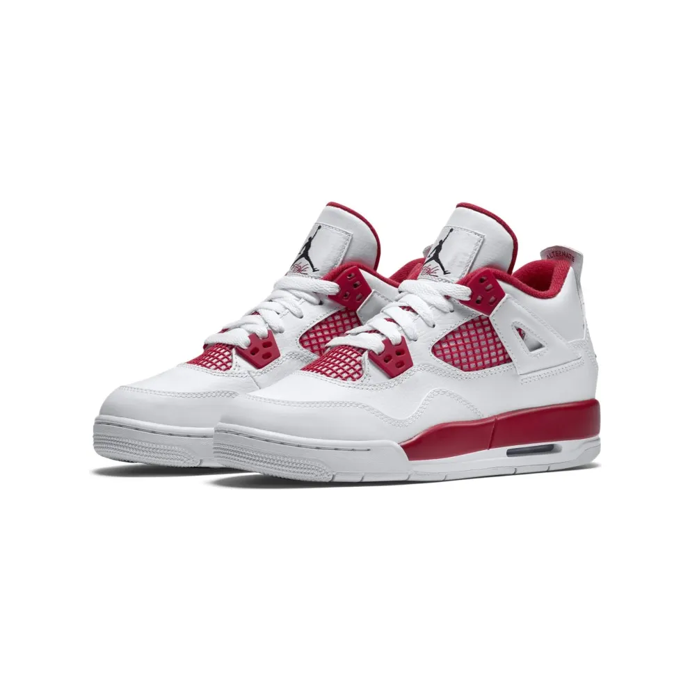 Jordan 4 Retro Alternate 89 (GS) White/Black-Gym Red (408452-106)