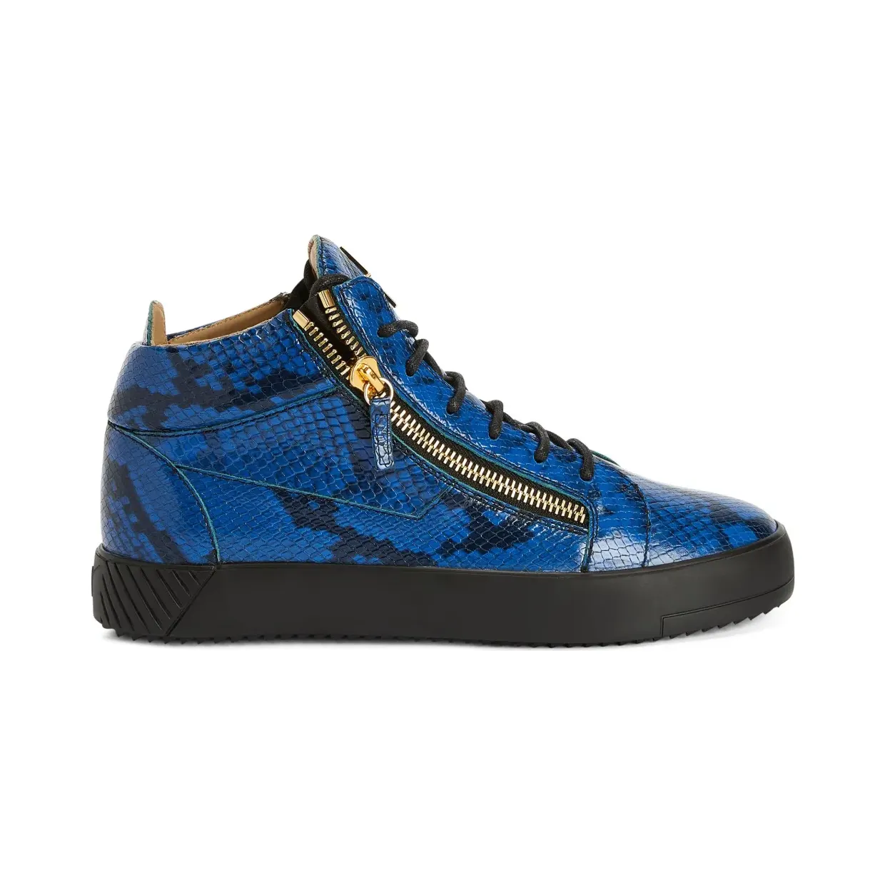 Giuseppe Zanotti Kriss mid-top met python-effect “Blue” (RU20080H01)