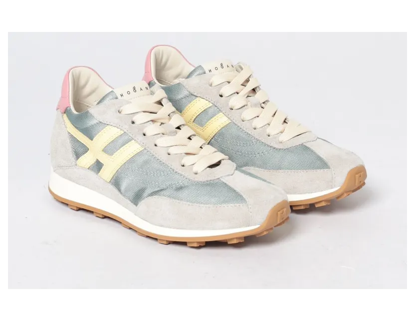 Hogan H699 Sneakers in Mesh and Suede Gnawed Blue (HXW6990GA20V0O0FEB)
