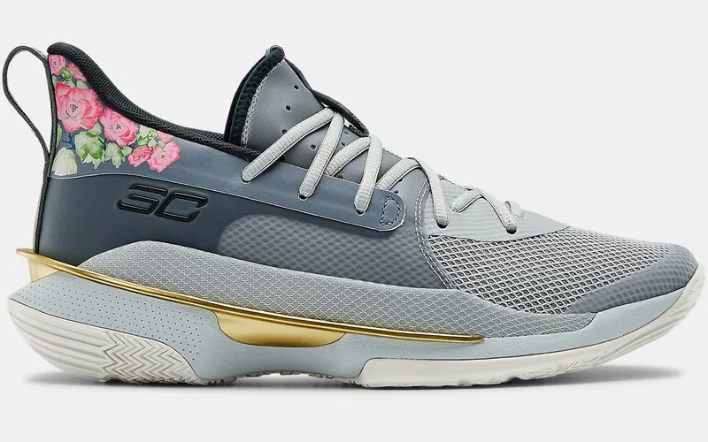 Under Armour Curry 7 Floral Chinese New Year (2020) Grey/Midnight Turquoise-Gold-White (3021258-103)