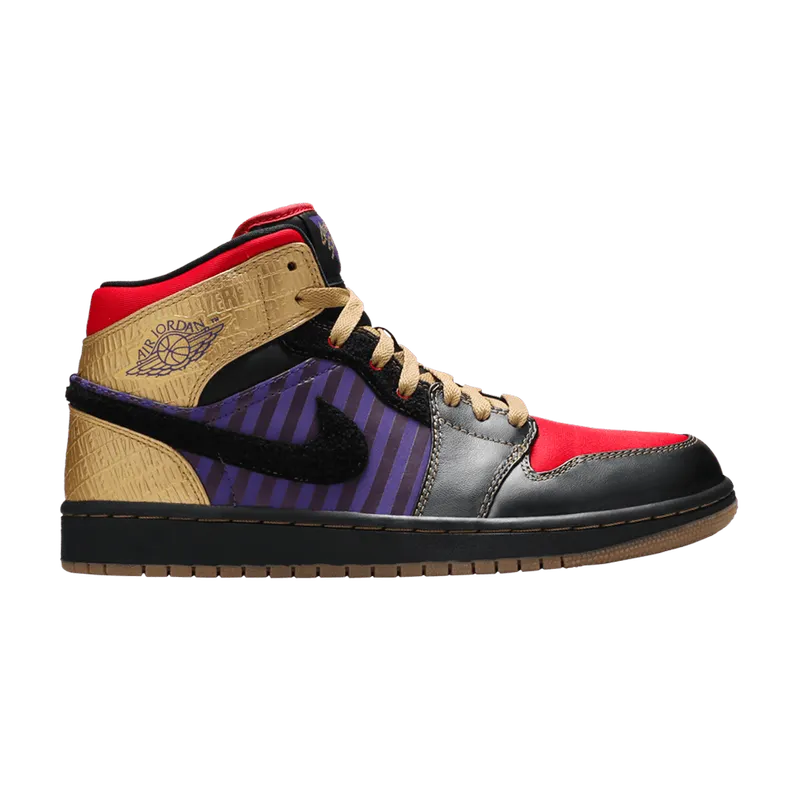 Jordan 1 Retro Leroy Smith Black/Metallic Gold/Varsity Purple (386186-071)