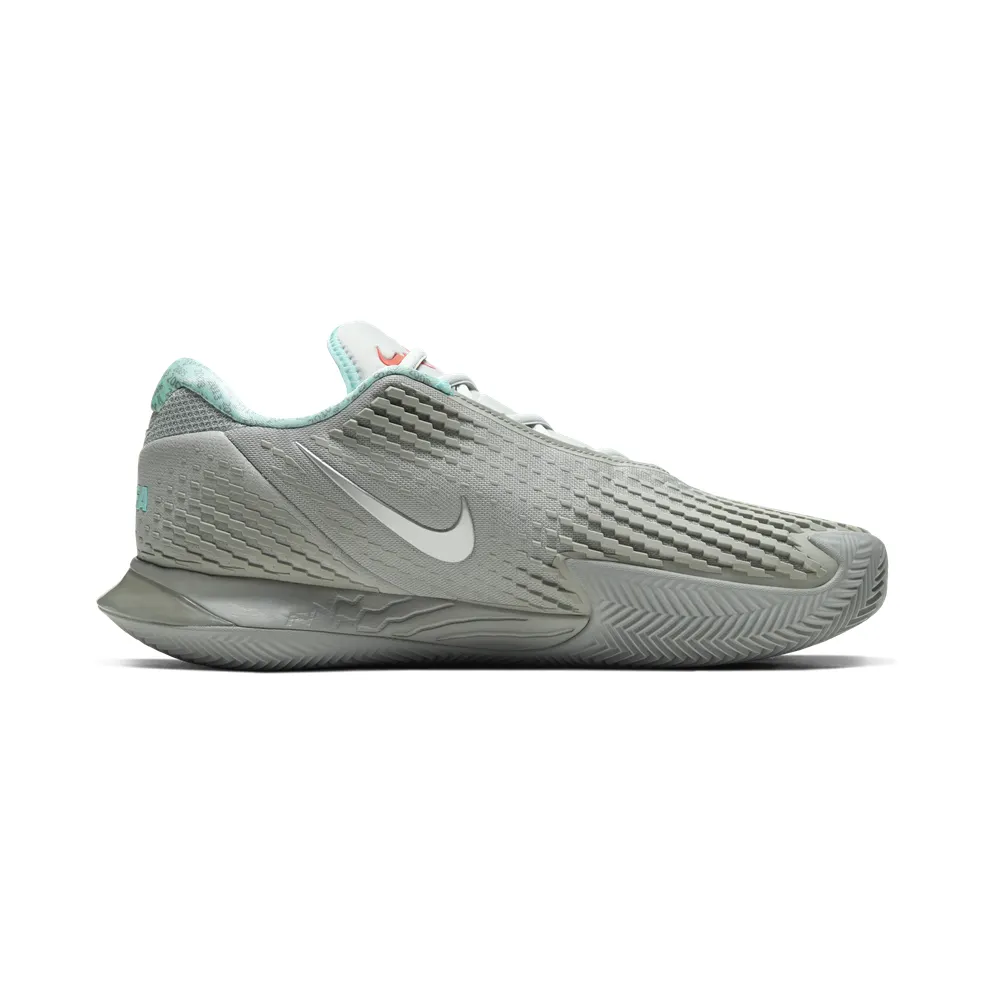 NikeCourt Air Zoom Vapor Cage 4 (gravel) “Metallic Silver / Light Aqua / Laser Crimson” (CD0425-004)