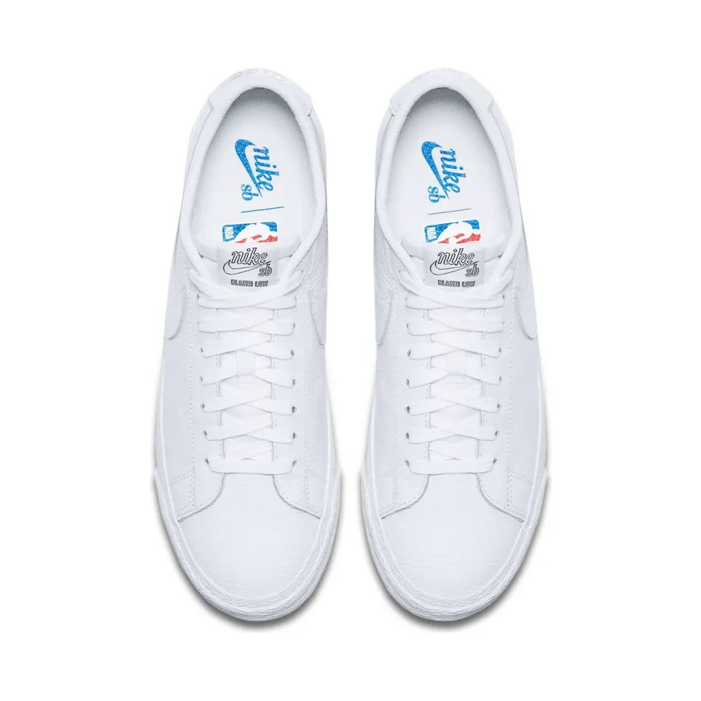 Nike SB Zoom Blazer Low NBA White White/White-Rush Blue-University Red (AR1576-114)