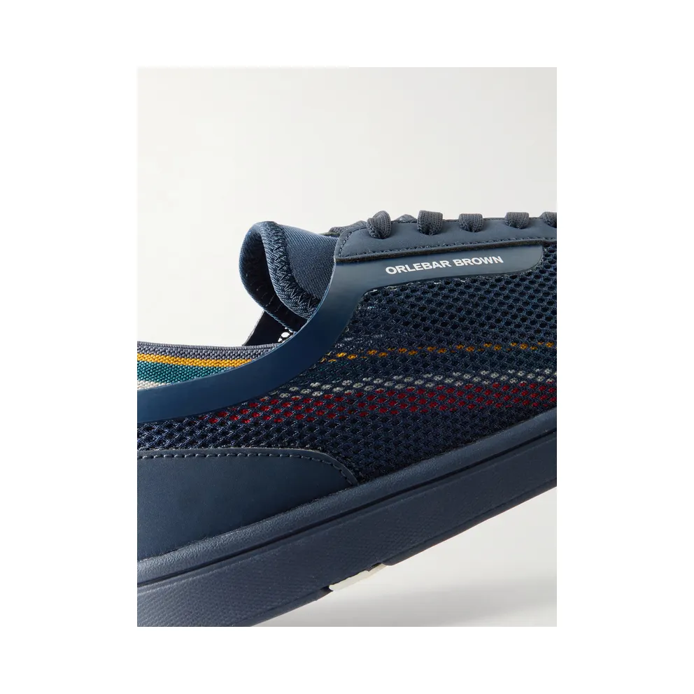 Orlebar Brown Larson Striped Mesh and Canvas Navy / Orange / Aquamarine (279102)