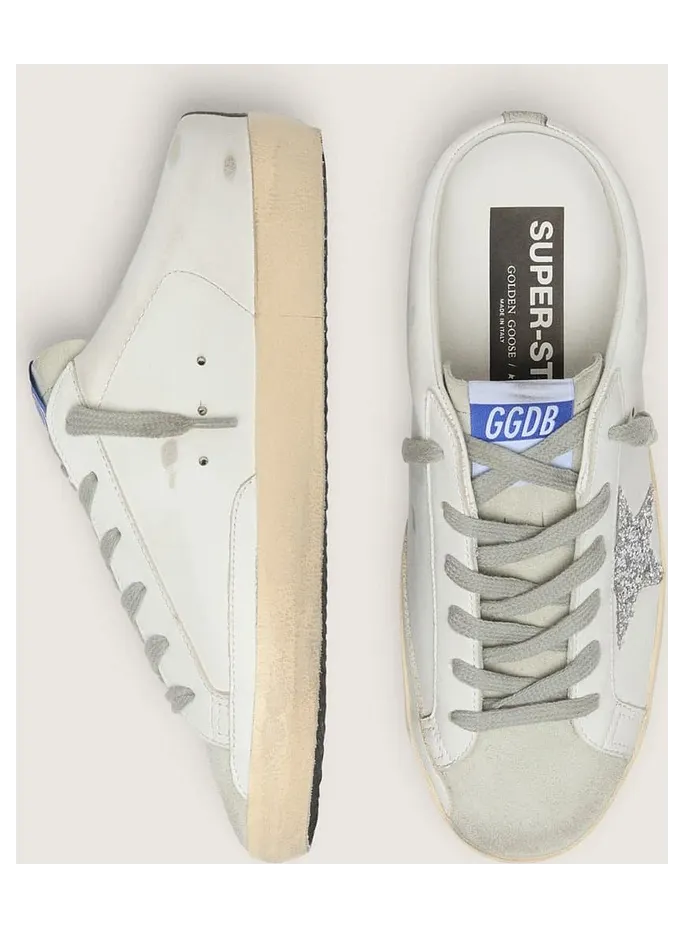 Golden Goose Super-Star Sabot With A Platinum Glitter Star And Suede Tongue (GWF00110.F001722.81194) (4)