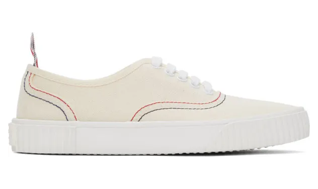 Thom Browne Off-White Heritage Vulcanized Sneakers (FFD063A-06555)