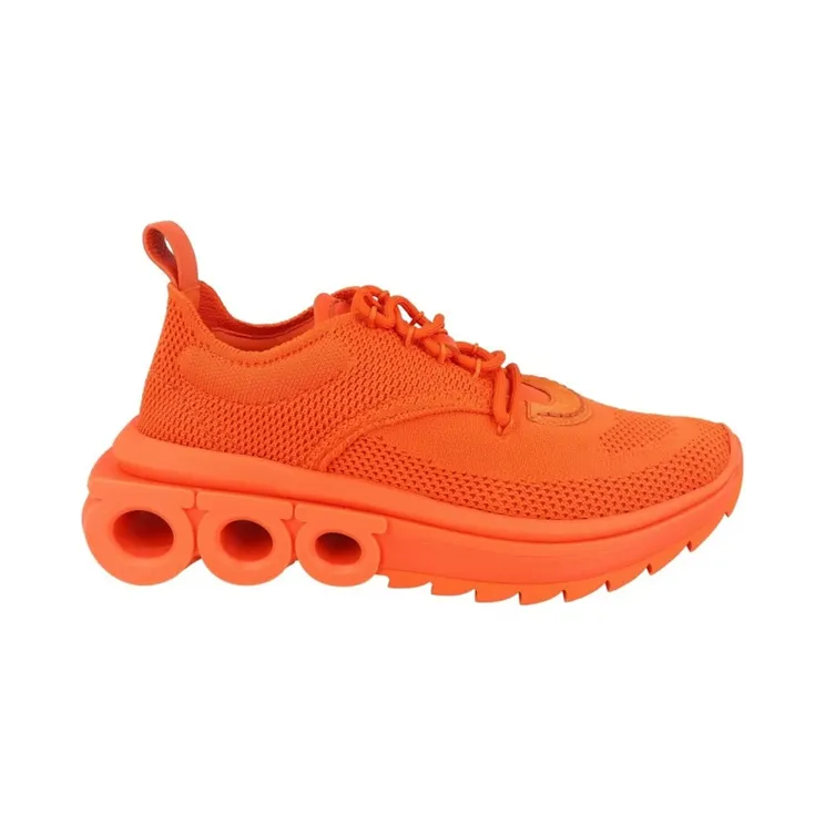 Ferragamo Nima Knit Low-Top Sneakers Orange (030391-760867-M)