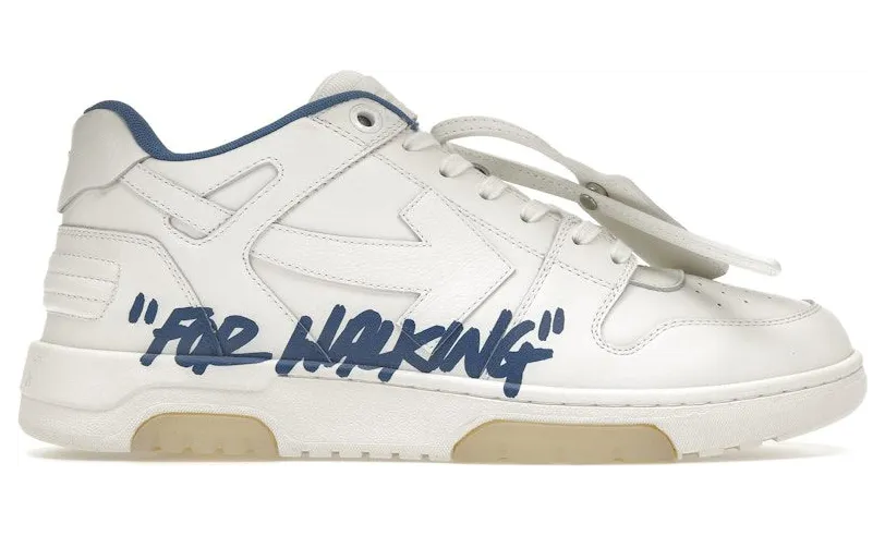 OFF-WHITE Out Of Office “OOO” Low Tops For Walking White Dark Blue SS22 (OMIA189S22LEA0030145)