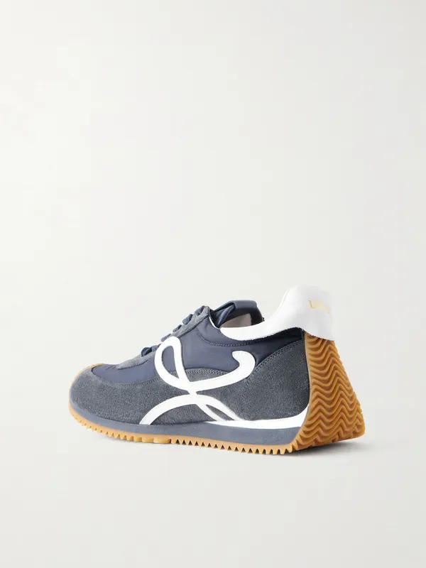 Loewe Flow Runner 2.0 Suede-Trimmed Shell Sneakers Navy (MLSR282X03) (4)