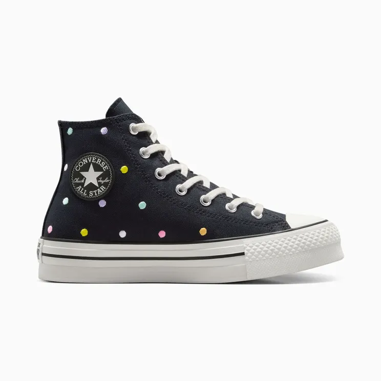 Converse Chuck Taylor All Star Lift Polka Dots Platform Black/Vintage White/Egret (A12608C)