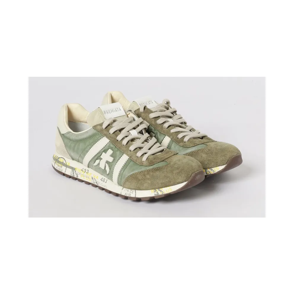Premiata Lucy in Suede and Used Nylon Green (LUCY7256N)