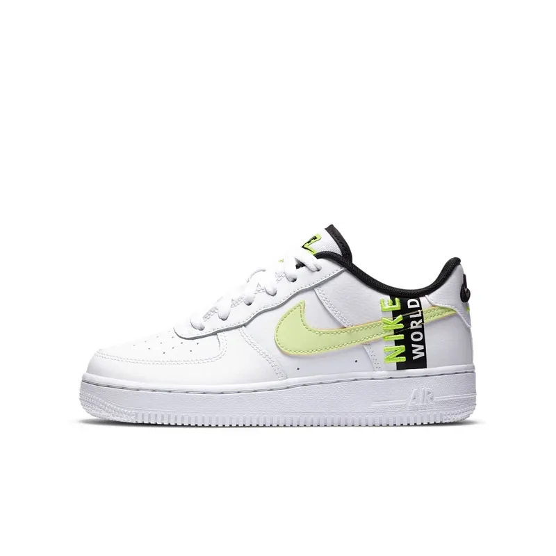 Nike Air Force 1 Low Worldwide White Barely Volt (GS) White/Volt-Black-Barely Volt (CN8536-100)