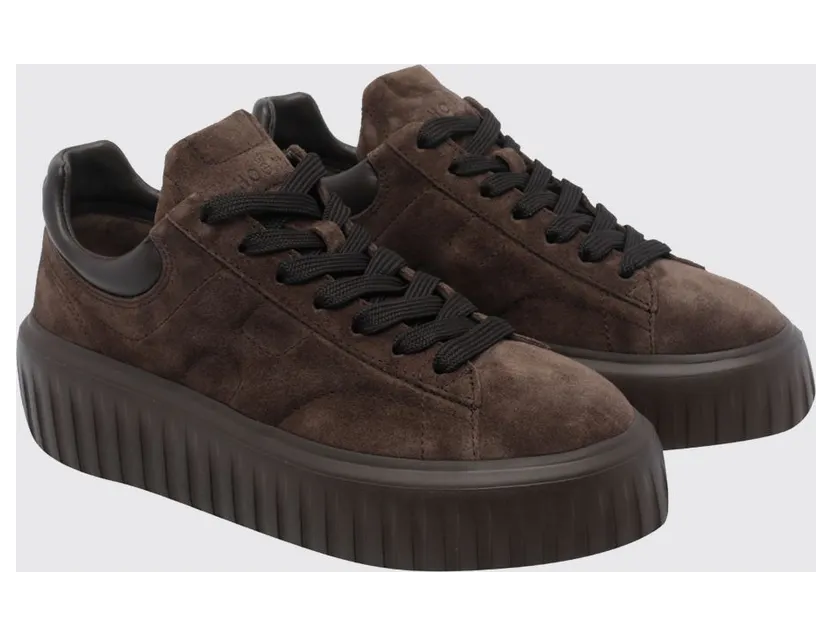 Hogan H-Stripes Suede Platform Sneakers Brown (HXW6450FC6TPJQ0UV2)