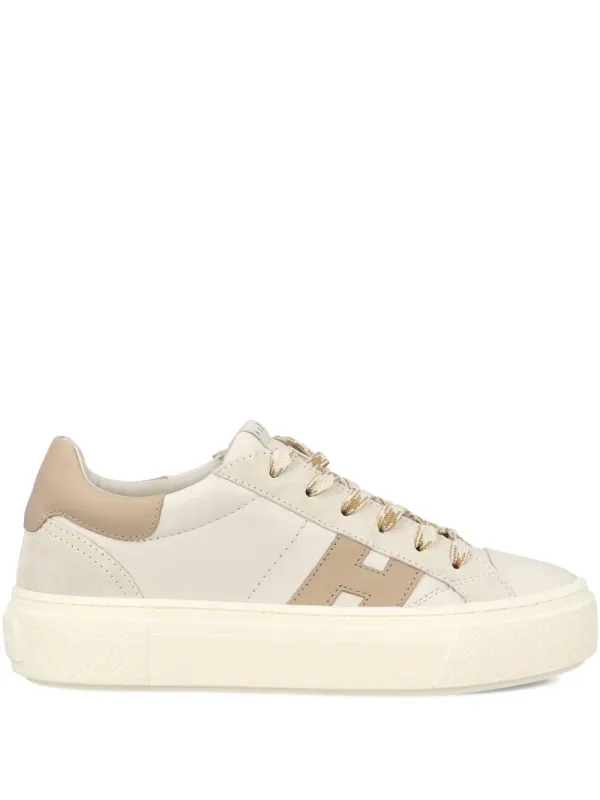 Hogan H705 ‘h’ sneakers with plateauzool – Beige (HXW7050GB00V1N)