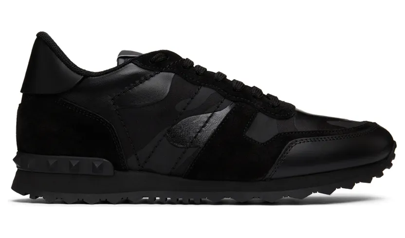 Valentino Garavani Black Camouflage Rockrunner Sneakers (XY2S0723NSD)