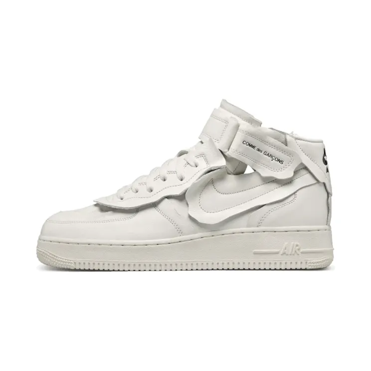 Nike Comme des Garcons x Air Force 1 Mid Triple White White/White/White (DC3601-100)