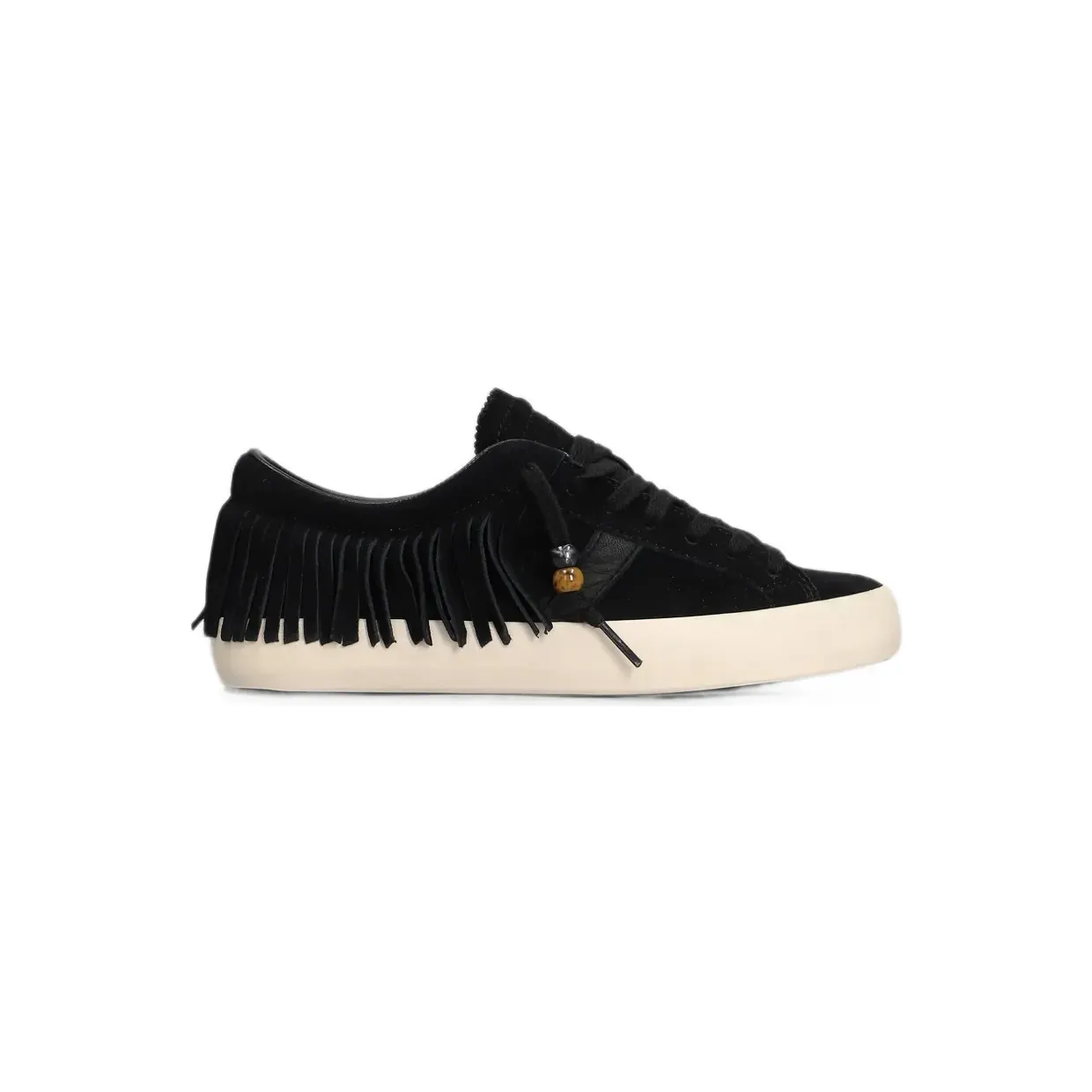 D.A.T.E. Hill Low met franje en kralen “Black” (W451HLFRBK)