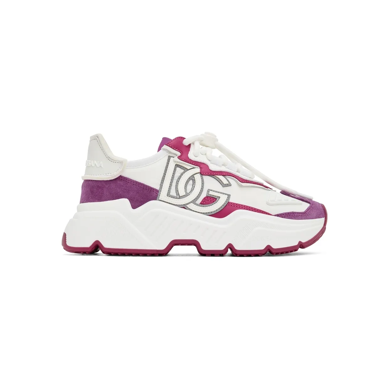 Dolce & Gabbana White & Pink Daymaster Low-Top Sneakers (CK1908 AQ161)
