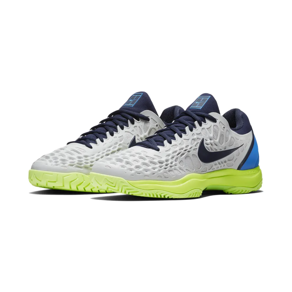 NikeCourt Zoom Cage 3 Hardcourt “Vast Grey / Signal Blue / Volt Glow / Blackened Blue” (918193-004)