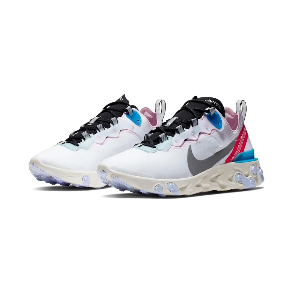 Nike React Element 55 Blue Hero (W) White/Silver-Phantom-Blue Hero-Red Orbit-Half Blue (CK4462-100)