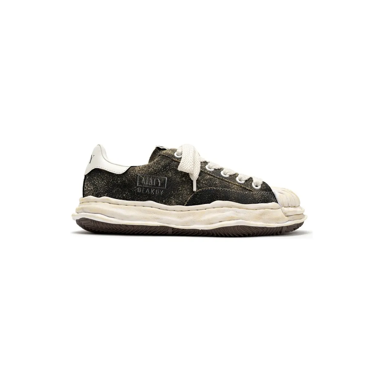 Maison Mihara Yasuhiro Blakey OG Sole Vintage Suede Low Black White (A15FW728-BLK)