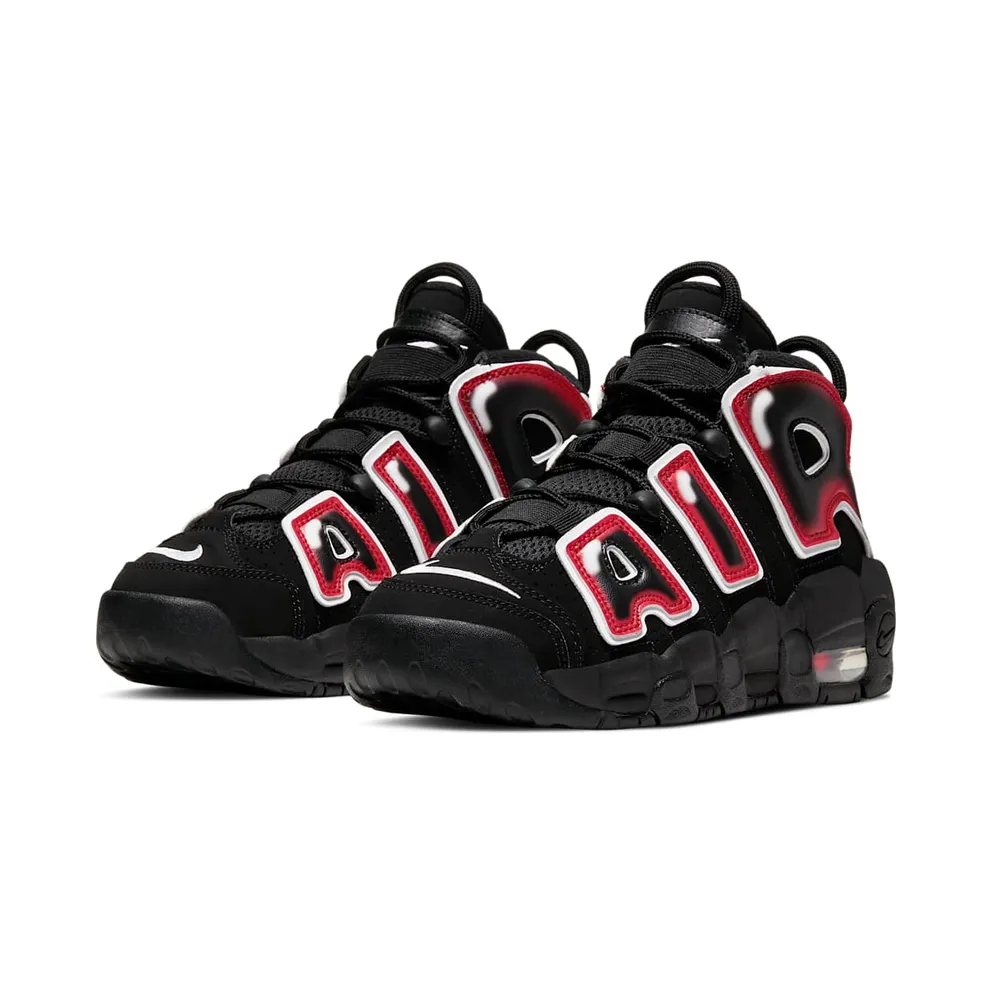 Nike Air More Uptempo Black White Laser Crimson (GS) Black/White-Laser Crimson (415082-010)