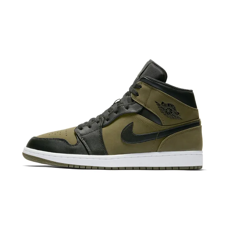Air Jordan 1 Mid “Olive Canvas / White / Black” (554724-301)