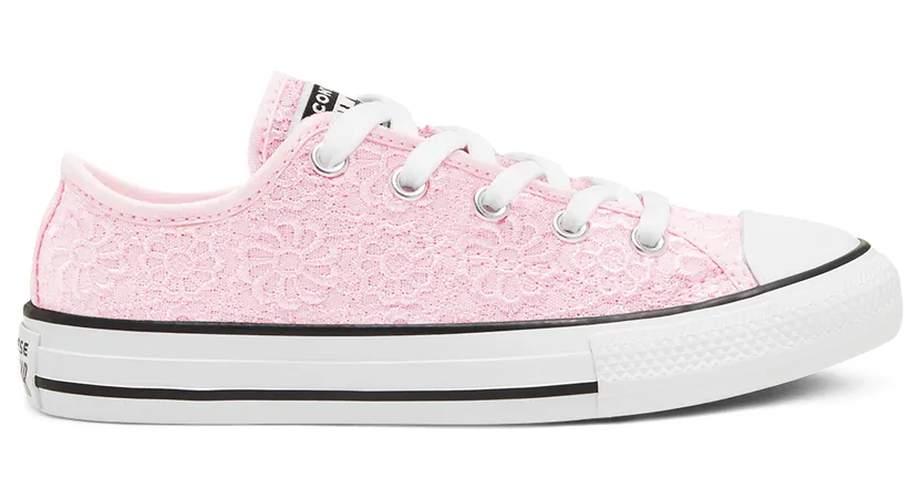 Converse Daisy Crochet Chuck Taylor All Star Low Top voor kids Blushing Bride/white/black (668284C)