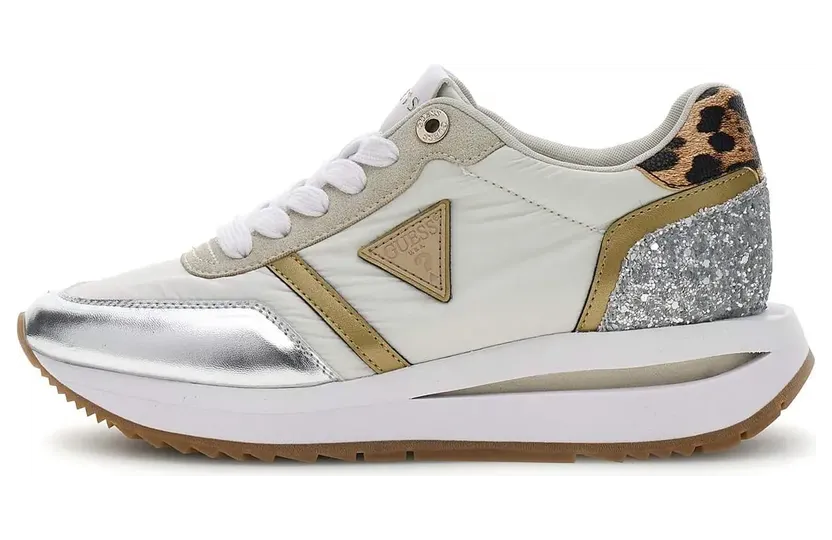 GUESS USA Sneakers mit Leoparden-Einsatz – Weiß (FLP2EGPEL12LEOPA)