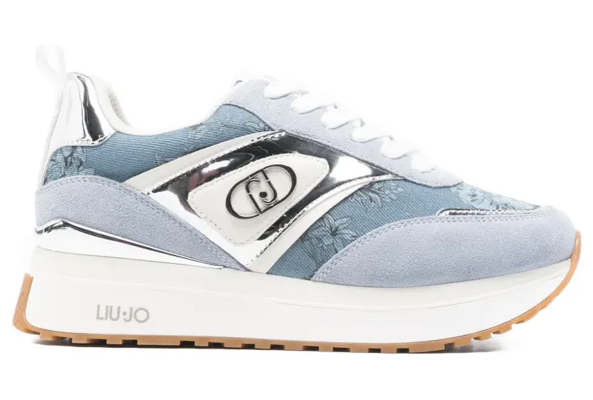 LIU JO Denim sneakers met plateauzool en print – Blauw (BA6007PX878)