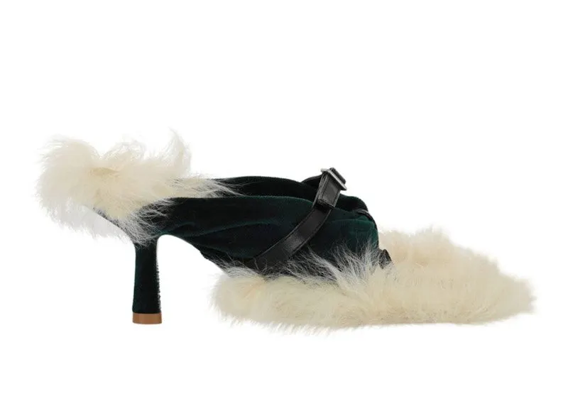 Burberry Step Post Heel Sandals Green White (8077466)
