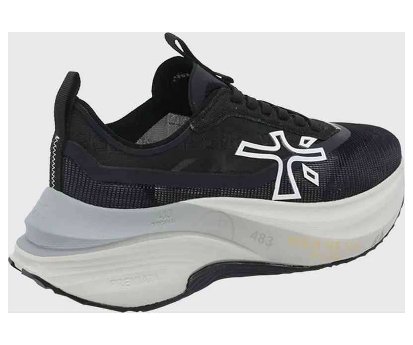 Premiata Hill Nylon and Suede Sneakers Black 2 (HILL8273) (2)
