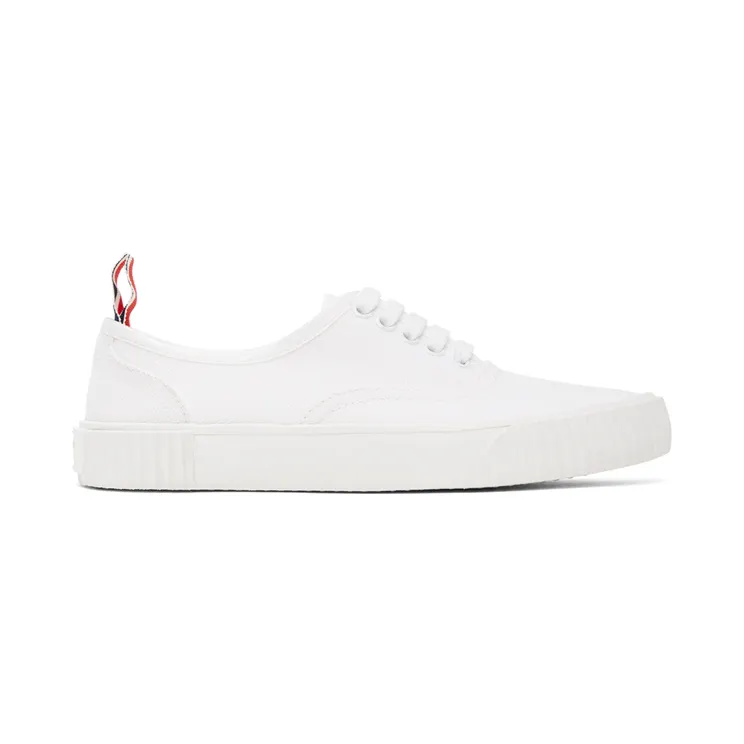 Thom Browne Online Exclusive White Heritage Vulcanized Sneakers (FFD063A-01588)