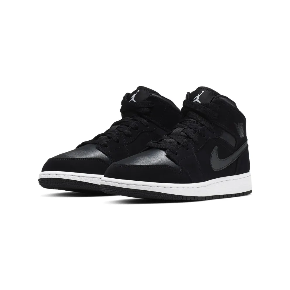 Jordan 1 Mid White Black Grey (GS) Black/Grey (BQ6931-012)