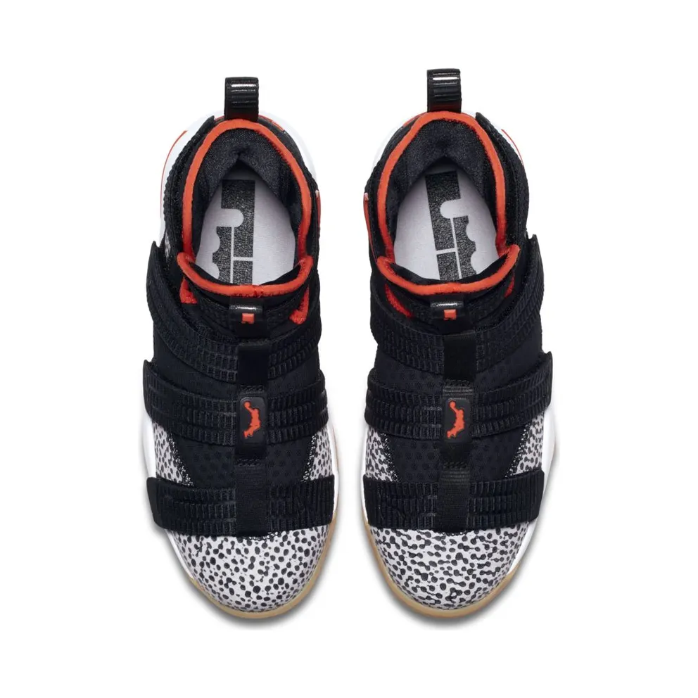 Nike LeBron Zoom Soldier 11 Safari (GS) Black/Team Orange-White-Atmosphere Grey (AJ5123-006)