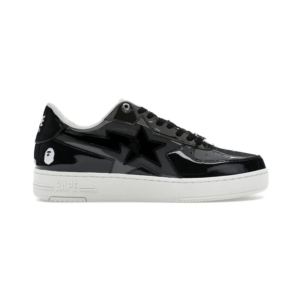 A Bathing Ape Bape Sta Icon Low Black Grey Patent (1K80-191-308-BLK)