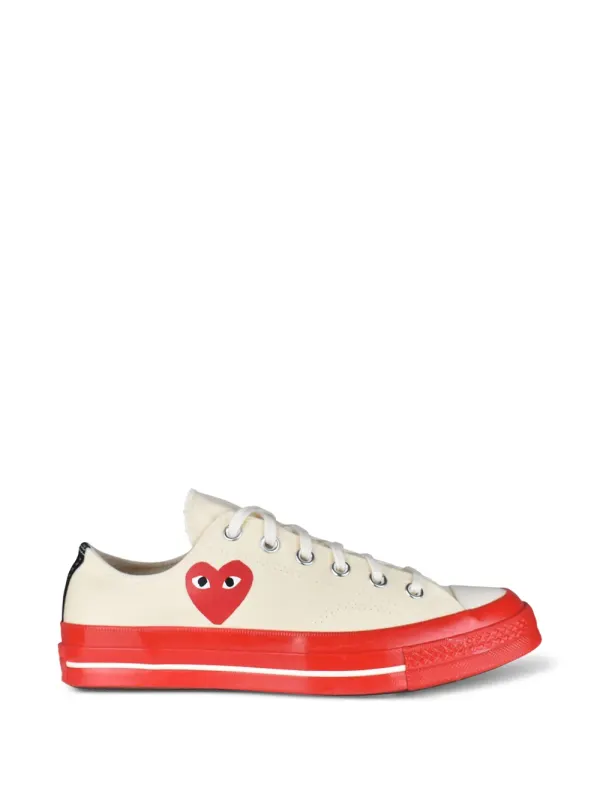 Comme Des Garçons x Converse Chuck Taylor sneakers met hartprint – Beige (AZK1230012)