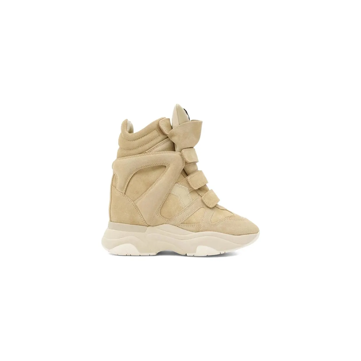 Isabel Marant Balskee High-Top Wedge Sneakers Beige Suede Calfskin Leather (BK0009FA-A1E18S-90BE)
