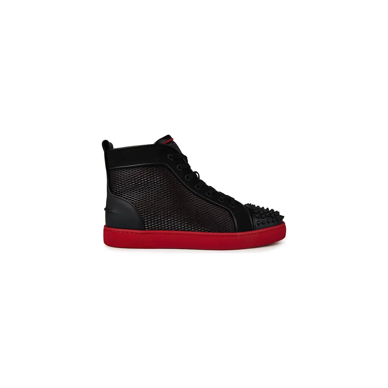 Christian Louboutin Lou Spikes Orlato Flat Black Loubi (1230168 H358)
