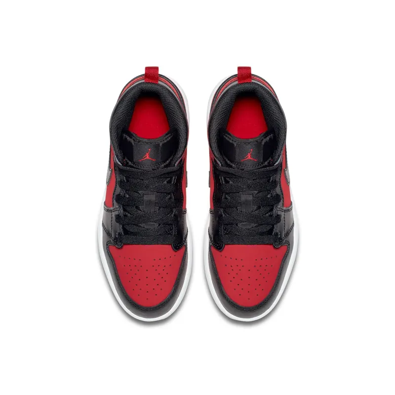 Jordan 1 Mid Gym Red Black (PS) Gym Red/Black-White (640734-610)
