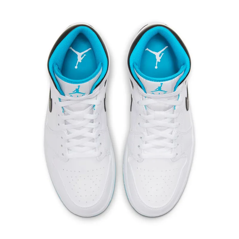 Jordan 1 Mid Laser Blue White/Laser Blue-Black (554724-141)