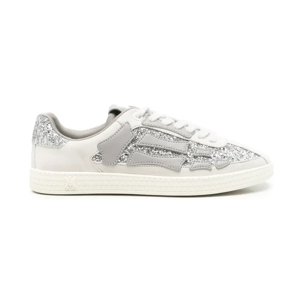AMIRI Pacific Bones glitter-embellished sneakers – Beige (AW426SN01500CS)