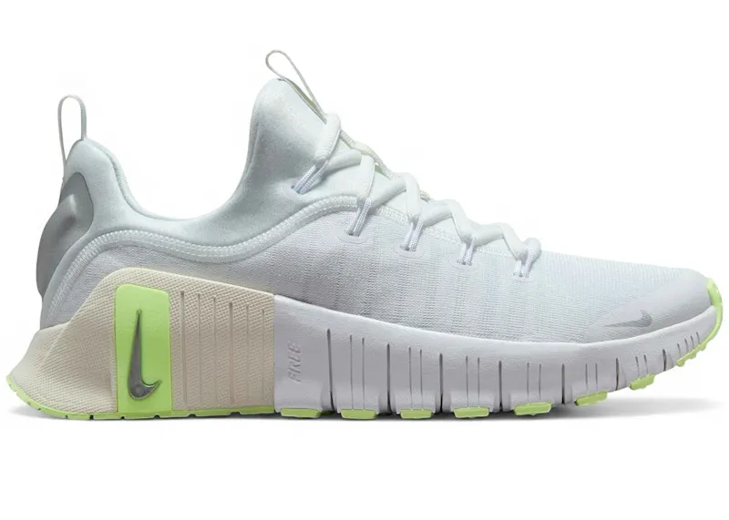 Nike Free Metcon 6 White Barely Volt Silver Metallic (FJ7126-108)