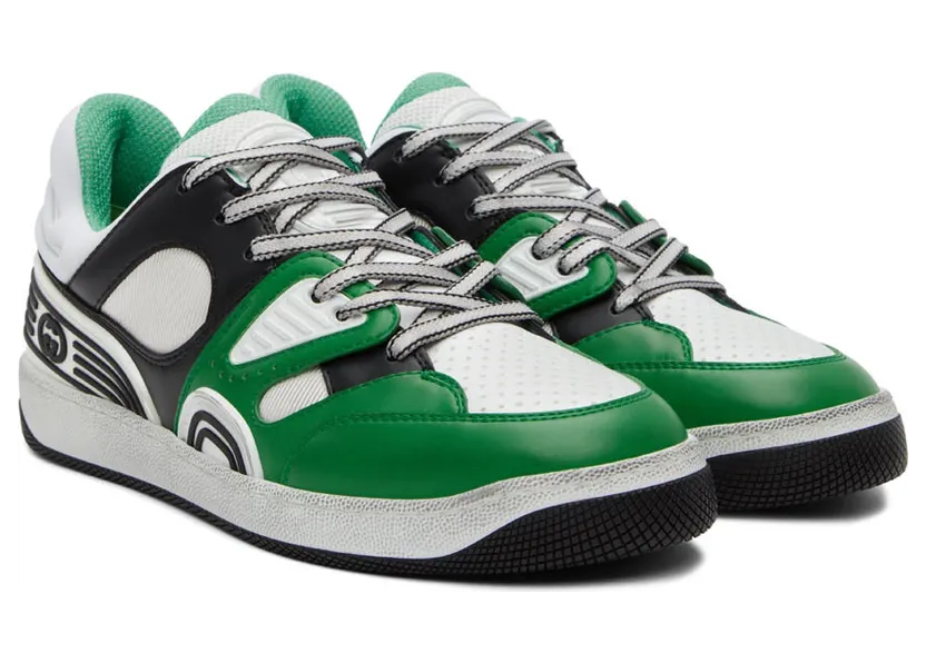Gucci Green & Black Basket Sneakers (697882 2SH90) (4)
